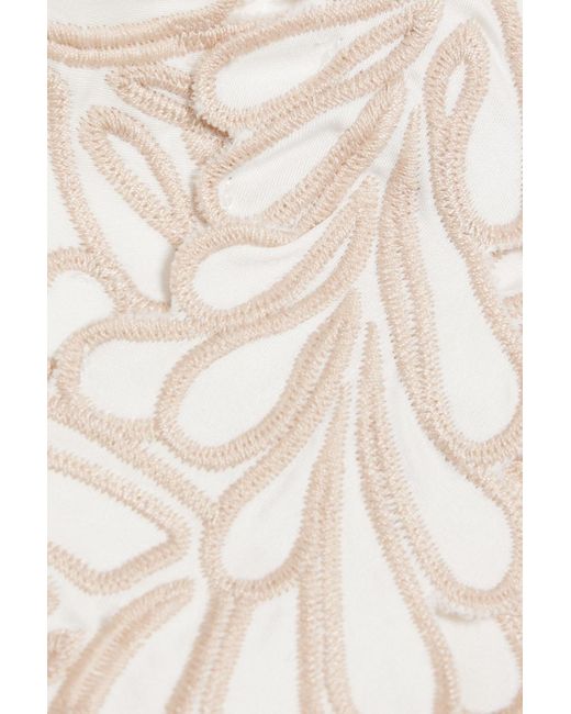Aje. White Botanical Open-back Embroidered Cotton-poplin Midi Dress