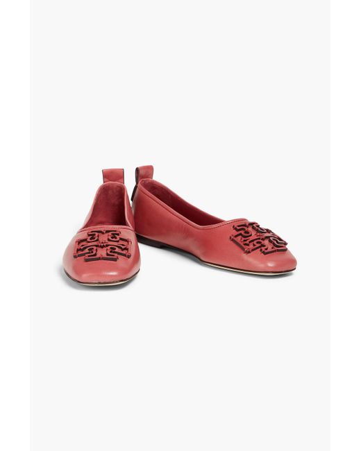 Tory burch red ballet flats sales