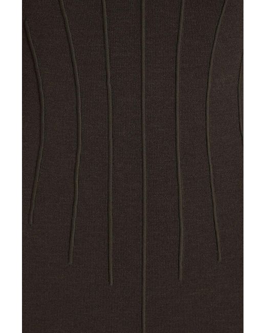 Nanushka Black Jerica Ponte Midi Dress