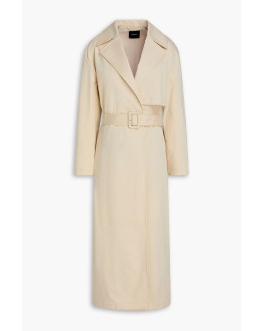 Theory Natural Belted Cotton-blend Trench Coat