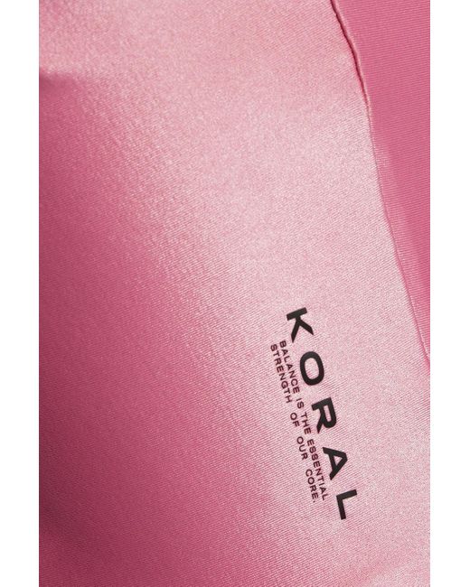 Koral Pink Attract Infinity One-shoulder Cropped Stretch Top