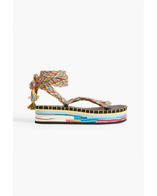 Chloé Multicolor Lou Braided Cord Platform Sandals