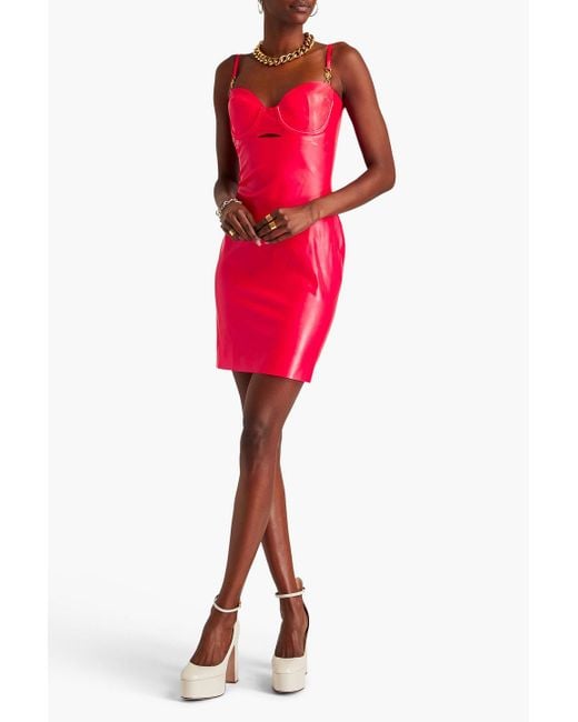 Versace Red Latex Mini Dress