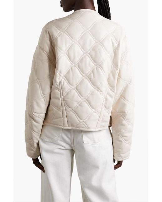 A.L.C. Natural Emory Asymmetric Quilted Padded Faux Leather Jacket
