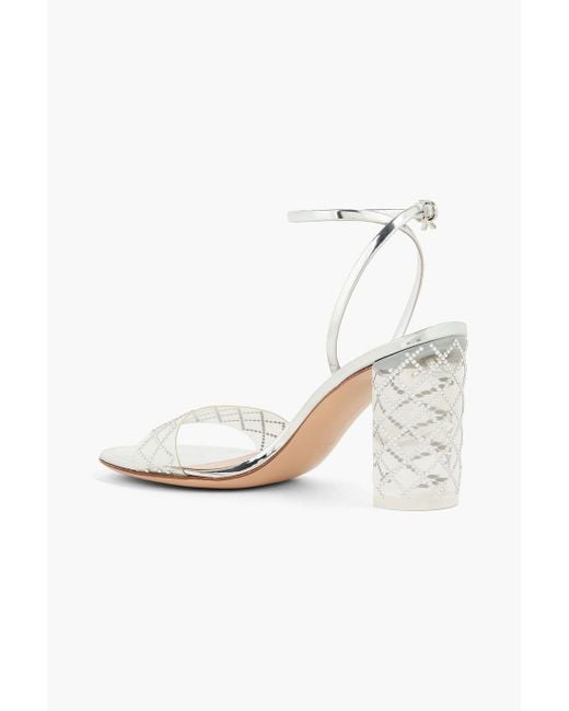 Gianvito Rossi White Letha Crystal-embellished Pvc And Leather Sandals
