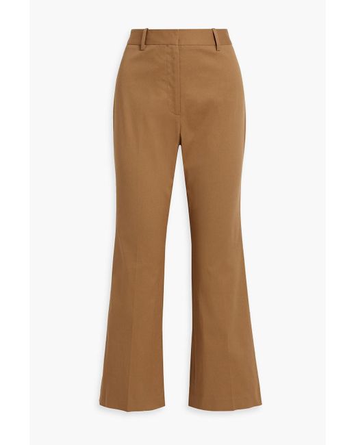 Nili Lotan Brown Corette Cotton-blend Twill Straight-leg Pants