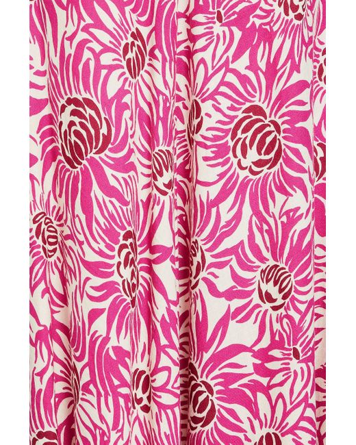 Diane von Furstenberg Pink Florencia Floral-print Canvas Maxi Skirt
