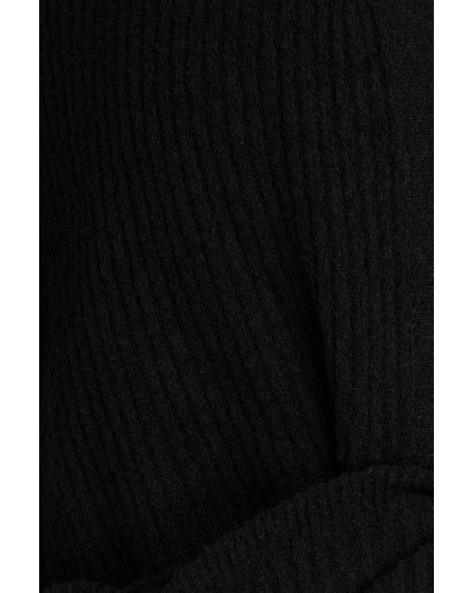 Jacquemus Black Noue pullover aus bouclé-strick aus einer baumwollmischung mit twist-detail an der vorderseite