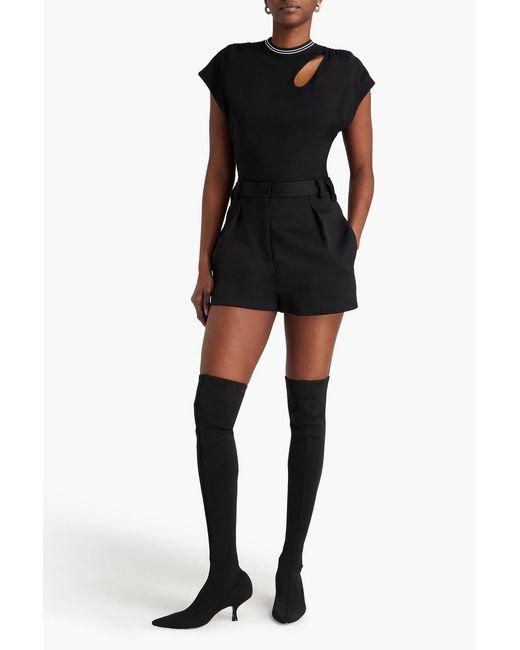 Emilio Pucci Black Cutout Printed Crepe Top