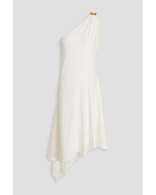 J.W. Anderson White One-shoulder Asymmetric Stretch-jersey Midi Dress
