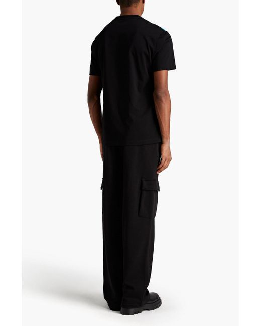 Versace T-shirt aus baumwoll-jersey mit print in Black für Herren