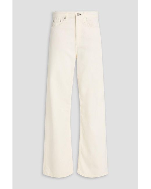 Rag & Bone White Logan High-rise Wide-leg Jeans