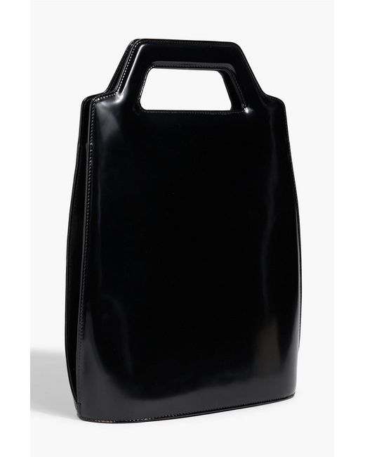 Ferragamo Black Wanda Mini Patent-Leather Tote
