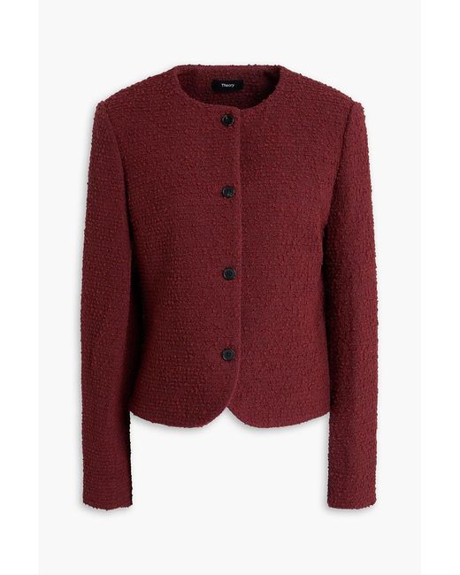 Theory Red Cotton-blend Bouclé-tweed Jacket
