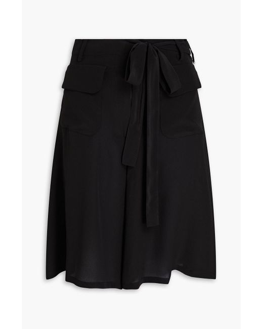 Valentino Garavani Black Shorts aus crêpe de chine aus seide
