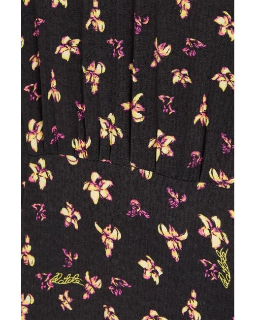 ROTATE BIRGER CHRISTENSEN Black Cutout Floral-print Jacquard Midi Dress