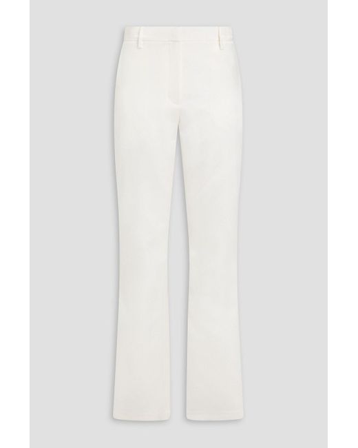 Magda Butrym White Wool And Silk-blend Crepe-satin Flared Pants
