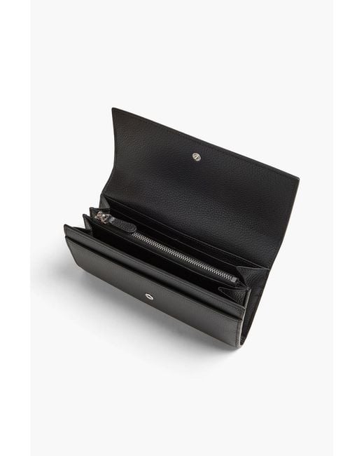 Serapian Black Pebbled-Leather Continental Wallet