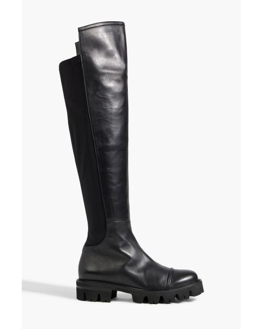 Malone Souliers Black Bea Leather And Neoprene Over-the-knee Boots