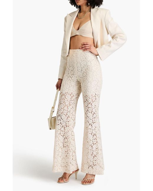 Zimmermann Natural Cotton-blend Corded Lace Flared Pants