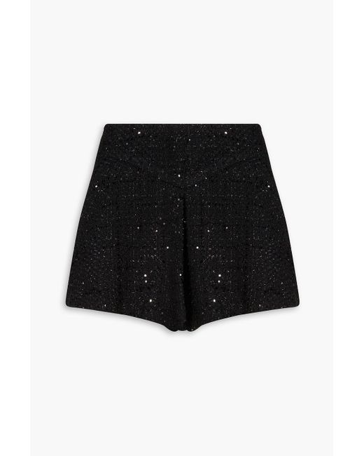 Maje Black Shorts aus tweed mit pailletten