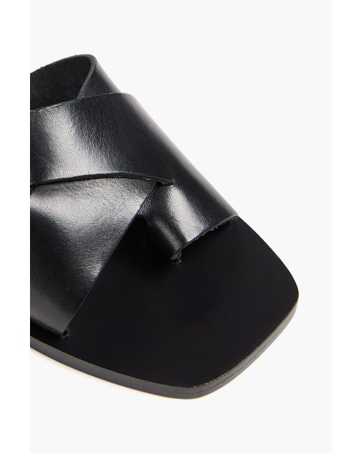 Atp Atelier Black Arcole Leather Sandals
