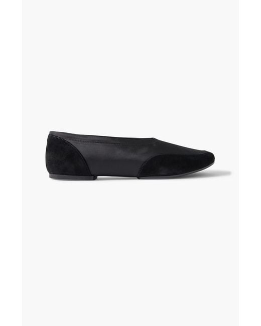 Staud Black Alba Sport Suede-Trimmed Shell Ballet Flats