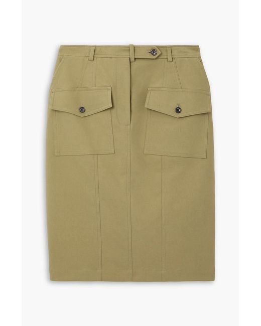 Tom Ford Green Cotton-Blend Twill Skirt