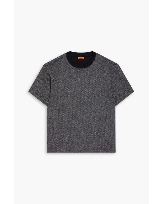 Missoni Gray Metallic Crochet-Knit Cotton-Blend T-Shirt for men