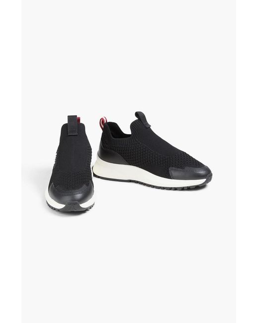 Bally Black Dewan Knitted And Leather Sneakers