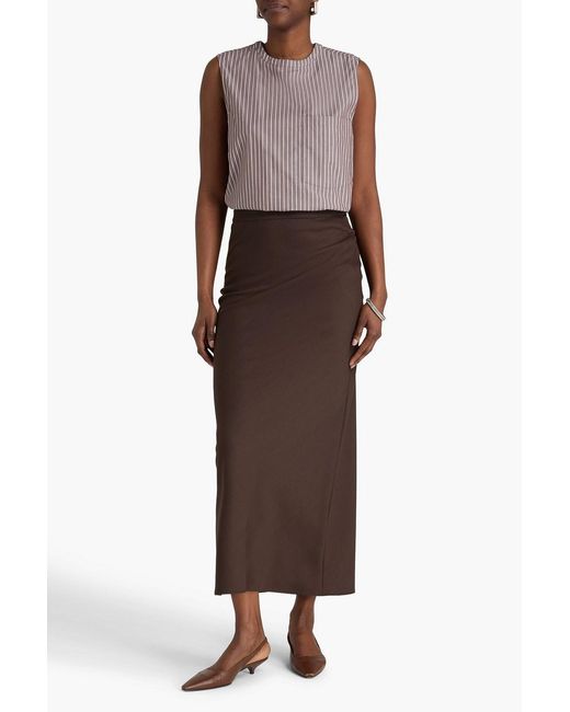 A.Emery Brown Riva Wool-Twill Maxi Skirt