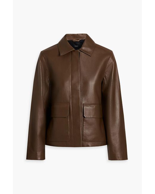 Theory Brown Leather Jacket