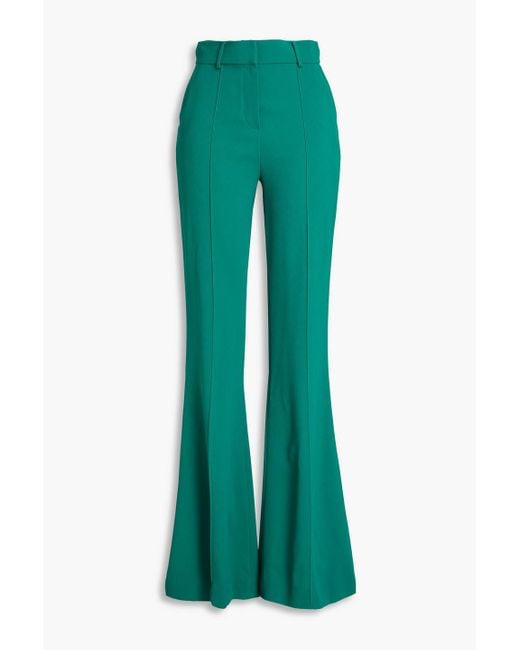Elie Saab Green Crepe Flared Pants