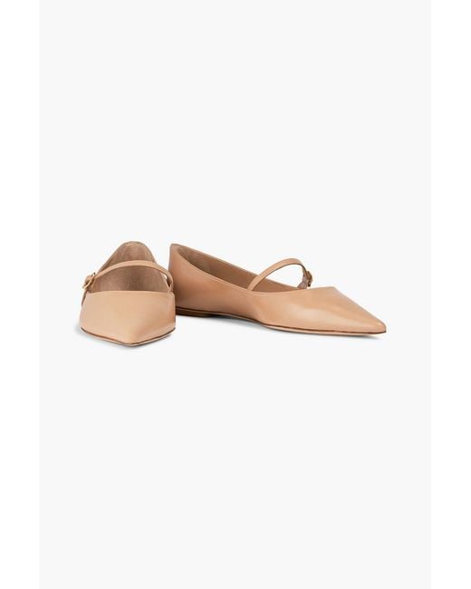Stuart Weitzman White Emilia Leather Mary Jane Flats