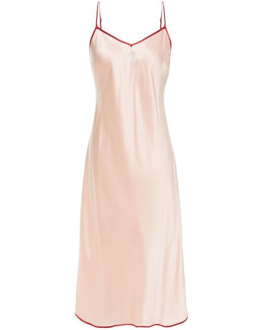 F.R.S For Restless Sleepers Pink Silk-charmeuse Midi Slip Dress