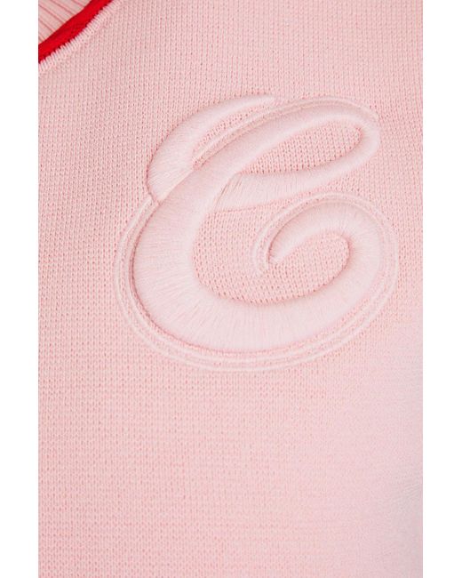 Claudie Pierlot Pink Embroidered Knitted Vest