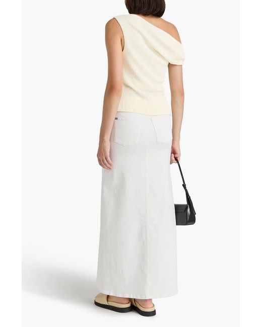 Rag & Bone Natural Lou oberteil aus stretch-seersucker mit asymmetrischer schulterpartie