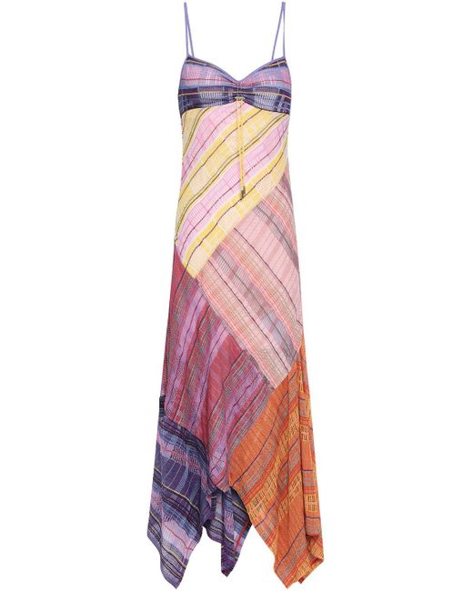 Peter Pilotto Paneled Checked Stretch-knit Maxi Dress Multicolor