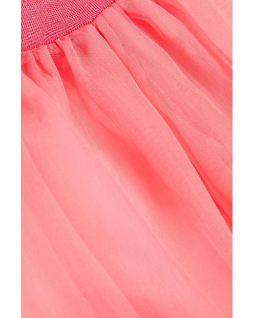 Dolce & Gabbana Pink Gathered Silk-organza Blouse