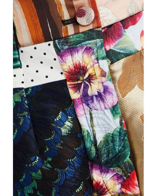 Dolce & Gabbana Multicolor Shorts aus metallic-jacquard in patchwork-optik