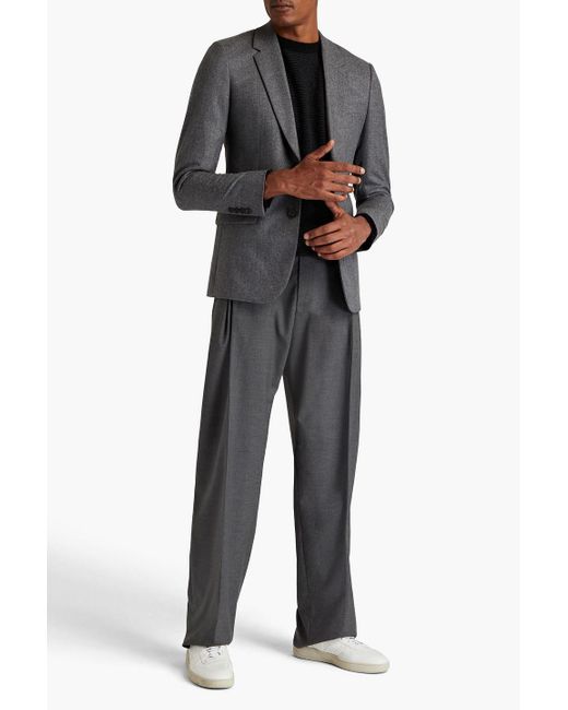 Sandro Black Wool-flannel Suit Jacket for men