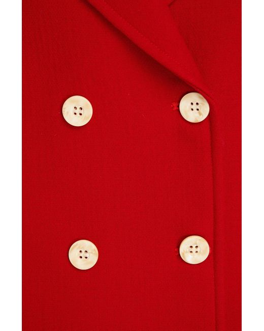 Giuliva Heritage Red Agata Double-breasted Wool-canvas Jacket