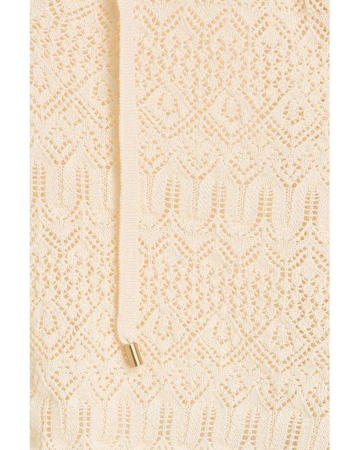 Zimmermann Natural Pointelle-knit Top