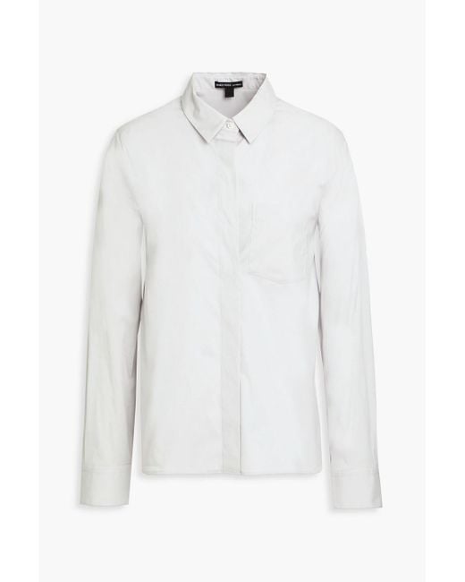 James Perse White Stretch Cotton-blend Poplin Shirt
