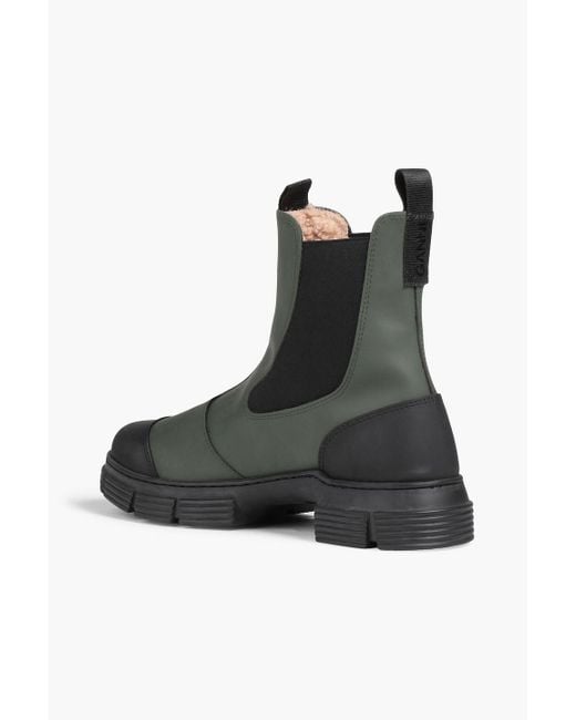 Ganni Green Forest Night Two-tone Rubber Ankle Boots