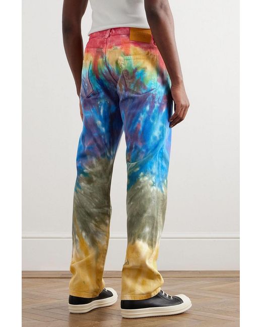 GALLERY DEPT. Blue Marley Straight-Leg Distressed Tie-Dyed Jeans for men
