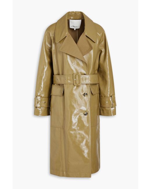 3.1 Phillip Lim Natural Coated Cotton-canvas Trench Coat