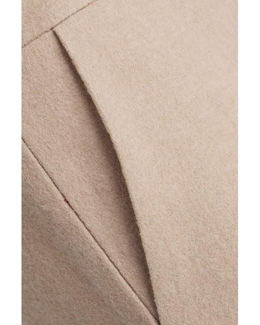 Frankie Shop Natural Cropped karottenhose "samara" aus filz aus einer wollmischung