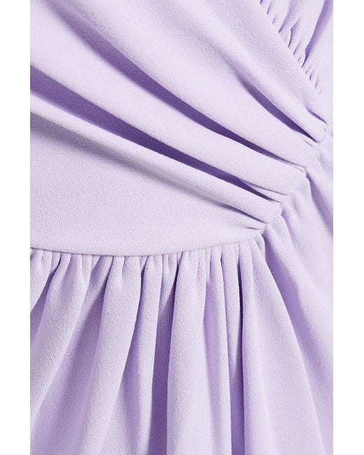 Badgley Mischka Purple Draped Crepe Gown