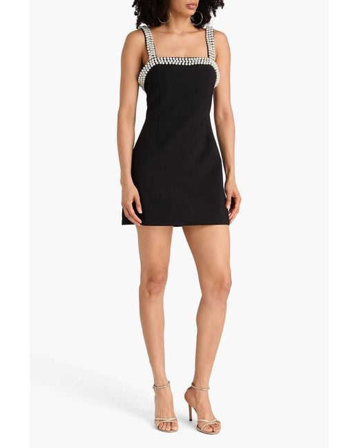 Odd Muse Black Bead-embellished Crepe Mini Dress